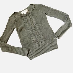 American Eagle Gray Cable Knit Sweater Womens Size Medium